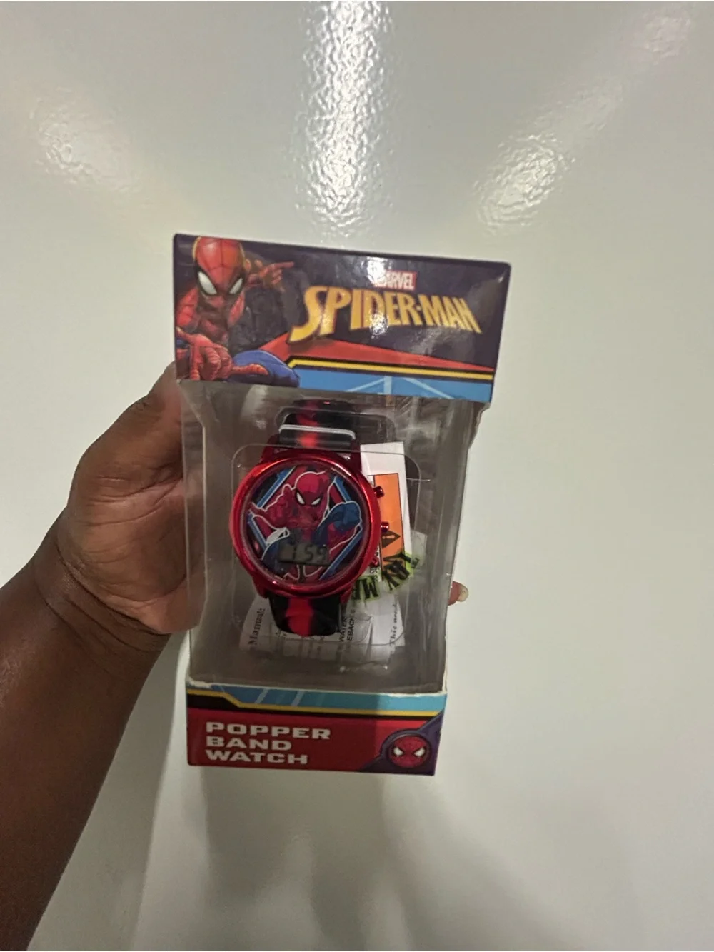 Marvel Spider-Man Red and Black Popper Band Watch